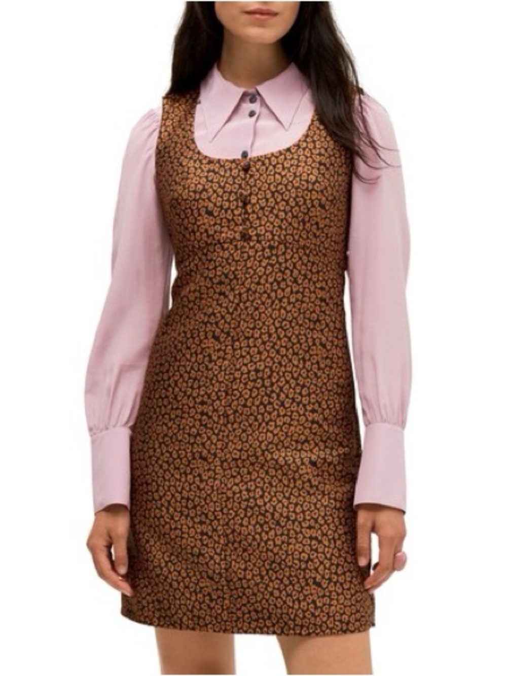 kate spade flora cheetah print Black and Brown Leopard Print Sheath Dress 4